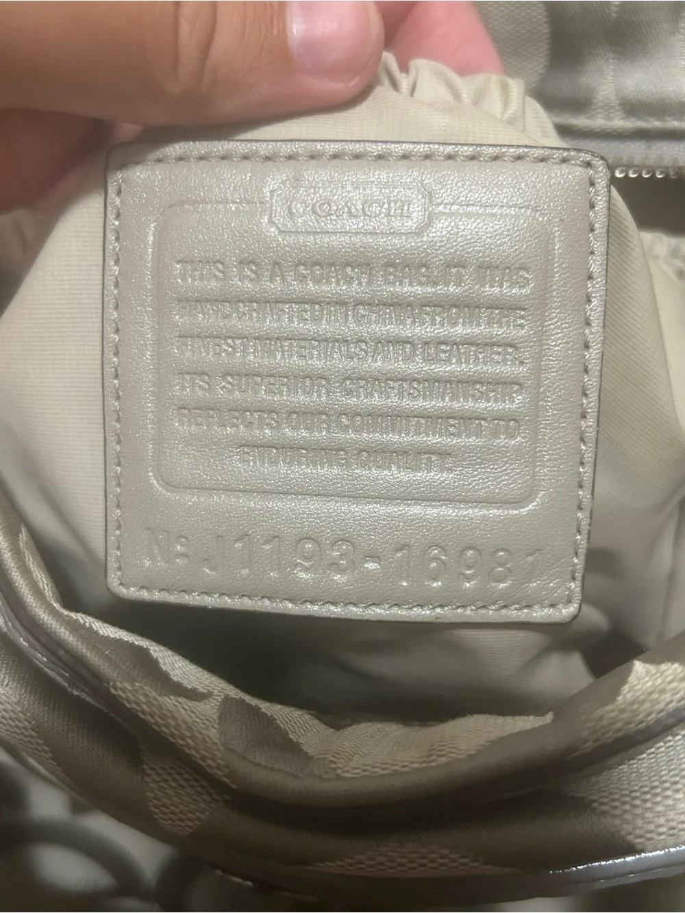 Authentic Coach Women's Signature Tote in Light Gray